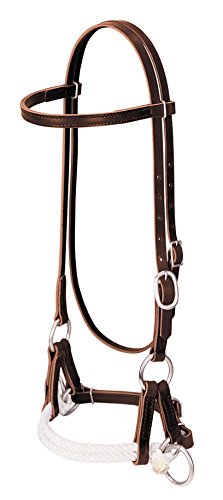 Weaver Leather Deluxe Latigo Leather Side Pull, Double Rope, Burgundy, Average