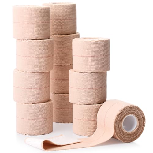 Geiserailie 12 Rolls 2 Inches Elastic Tape Self Adhesive Wrap Sports Pets | Cohesive Stretch for Ankle Knee Wrist, Sticks to Itself Not Skin Hair, Athletic Training Pet Animal Protection, Tan Beige - size: 2 Inch