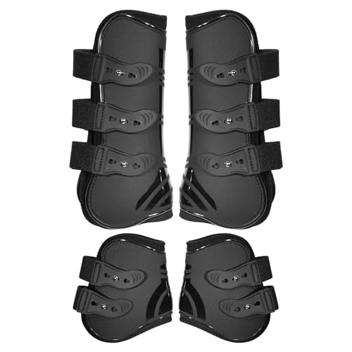 Tendon Boots for Horses, Set of 4, Shock-Absorbing Protective Horse Sport Boots for Jumping, Trail Riding & Equestrian Activities - size: Large