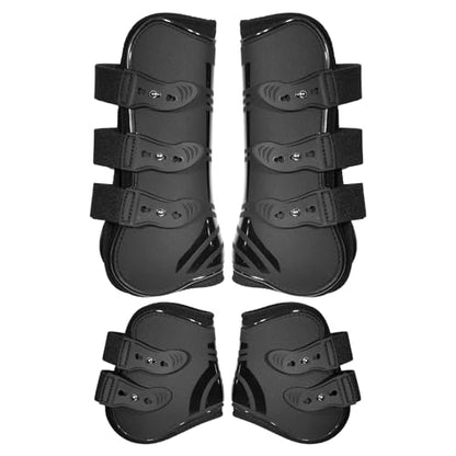 Tendon Boots for Horses, Set of 4, Shock-Absorbing Protective Horse Sport Boots for Jumping, Trail Riding & Equestrian Activities - size: Large