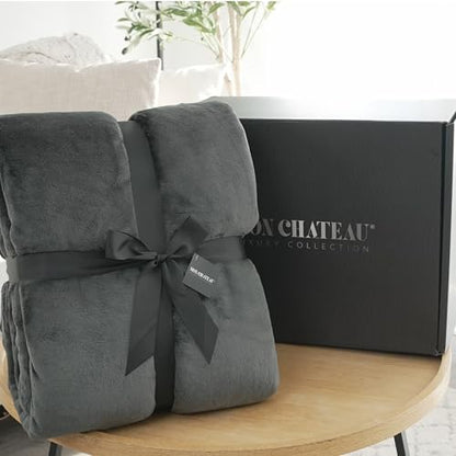 Mon Chateau 60" x 70" Hearthside Faux Fur Throw Blanket, Winter Cream | Cozy Layer Comfort For Couch, Bed Or Chair. Lightweight Polyester Fabric With Easy Machine Wash Care - color: Winter Cream