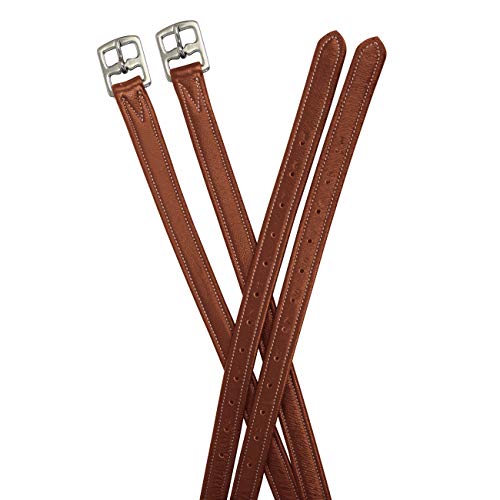 Soft Leather Stirrup Leathers with Stainless Steel Hardware, These 1" Wide Leathers Come with a One-Year Warranty.-Pair - color: Chestnut, size: 60" (Extra Long)