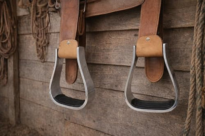 Horse Saddle Bell Stirrups Width 4-3/4" Western Brown Leather 5101