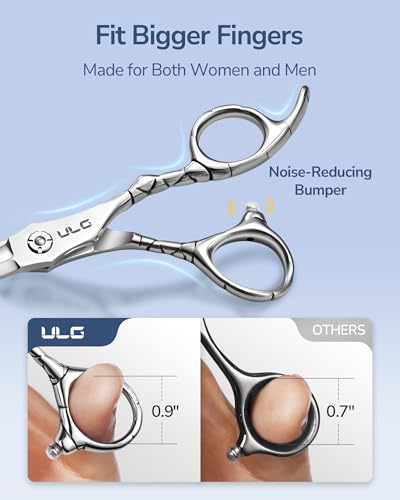 ULG Professional Hair Thinning Scissors 6.5" Japanese Stainless Steel Hand-Honed Salon Barber Scissors for Stylist & Home Use, Texturizing Shears, Ergonomic Design with Patterned Handles