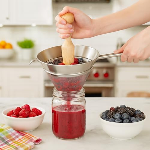 HIC Kitchen Wooden Pestle for Chinois, Hardwood, Cone-Shaped, For Purees, Sauces, Soups, Jams, And More, 8-Inches - style: Wooden Pestle for Chinois
