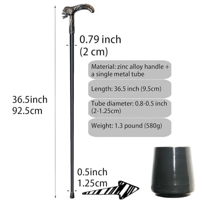 Walking Cane for Men & Women & Seniors - 36.5 Inch Skull Metal Cane