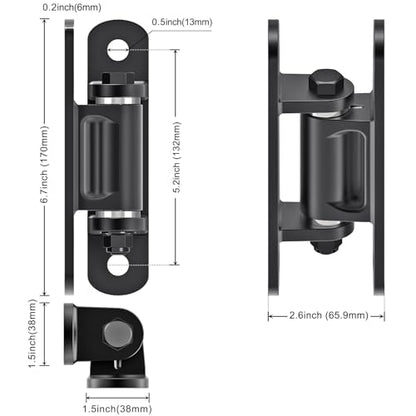 Insaga Heavy Duty Gate Hinge with Bearing, 6.7'' Weld On or Bolt On Hinge, 6mm Thick Carbon Steel 1100lb Capacity 90° /180° Smooth Opening for Metal/Wood Gates (Bolt Hinge Powder coated-90°-2Pack) - color: Bolt hinge powder coated-90°-2Pack