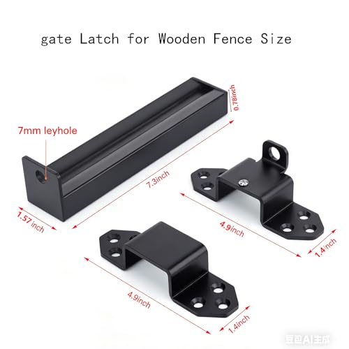 Heavy Duty Slide Bolt Gate Latch,Gate Latch Lock with Padlock Hole,Gate Latch for Wooden Fences, Barn Doors, Sliding & Swing Gates, Outdoor Sheds & Courtyards, Matte Black(2Pack) - color: Black (2Pack)