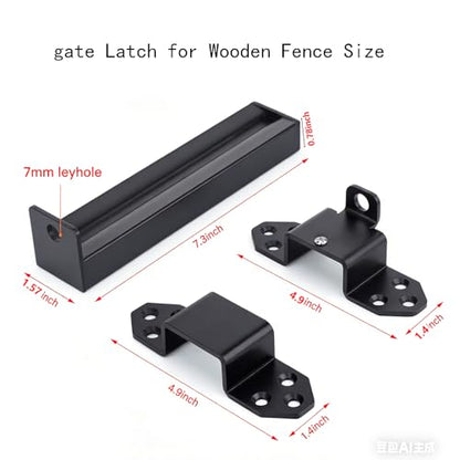 Heavy Duty Slide Bolt Gate Latch,Gate Latch Lock with Padlock Hole,Gate Latch for Wooden Fences, Barn Doors, Sliding & Swing Gates, Outdoor Sheds & Courtyards, Matte Black(2Pack) - color: Black (2Pack)