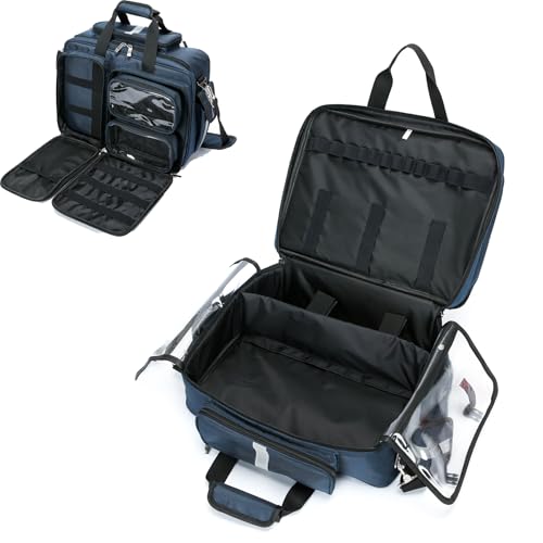 First Aid Bag - Empty Medical Storage Bag for Home Health, Nursing Students, Therapists & Doctors - color: Navy Blue