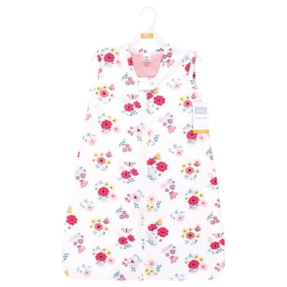 Hudson Baby Infant Girls Long Sleeve Plush Faux Fur Sleeping Bag, Wearable Blanket - color: Butterfly Floral, size: 6-12 Months