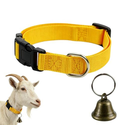 Collar for Goats with Bell Adjustable Sheep Positioning | Farm Animal Collar for Animal Lovers Breeders Farmers Ranchers Shepherd Ranch Farm Barn Backyard Open Range - color: Gold