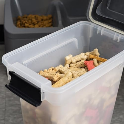 IRIS USA Dog Food Storage Container, Up to 13 lbs, Dark Gray, Made in USA - color: Dark Gray/Clear, size: 13 lbs