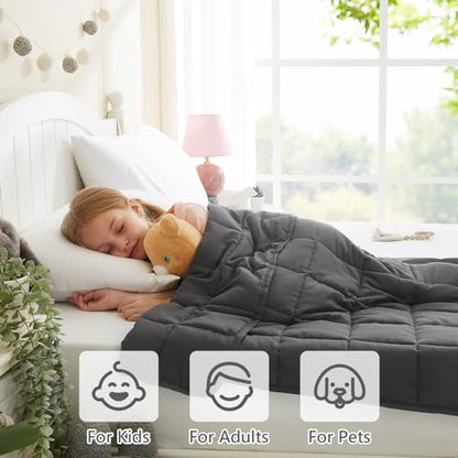 L'AGRATY Weighted Blanket - 36"x48" 3lbs Microfiber Material with Glass Beads Small Blanket for All-Season Summer Fall Winter Soft Thick - color: 01-dark Grey, size: 36" x 48" | 3lbs