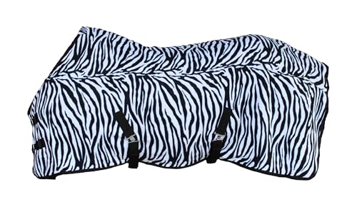 CHALLENGER Horse Polar Fleece Cooler Exercise Blanket Wicks Moisture Winter Liner 43EE05 - color: Zebra, size: 74"