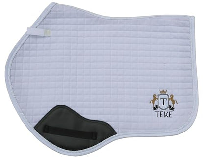 T TEKE Close Contact Saddle Pads,100% Cotton English Saddle Pads for Horses with Moisture-Wicking and Breathable Lining - color: White
