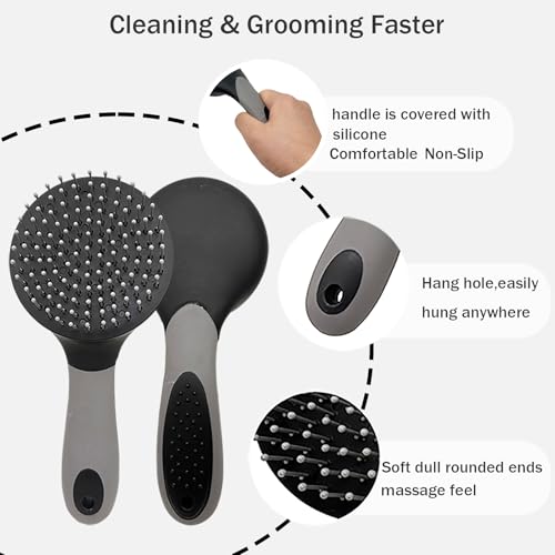 Horse Mane & Tail Combs Horse Brushes Shedding Brush Grooming Tool for Equine Long Haired Dogs (Black) - color: Black