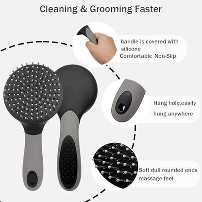 Horse Mane & Tail Combs Horse Brushes Shedding Brush Grooming Tool for Equine Long Haired Dogs (Black) - color: Black