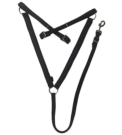 Majestic Ally Nylon Padded Equestrian Browband Headstall, Reins & BreastCollar Set for Horse- Full - color: Black