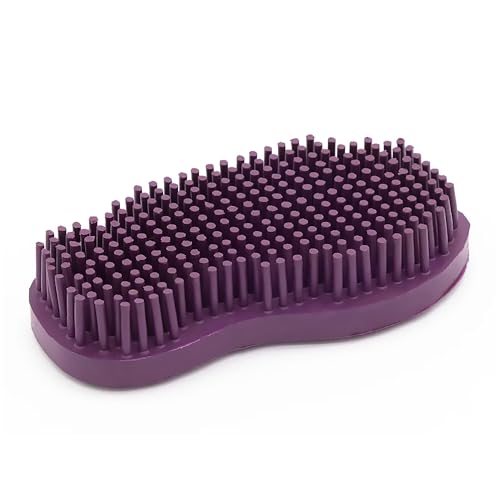 Grewal Equestrian Snuggy Groomer Soft Teeth Rubber Groomer Curry (Purple) - color: Purple