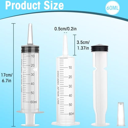 60ml Syringes without Needle, Large Plastic Liquid Syringe, 4 Pack