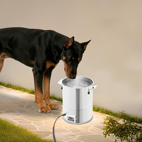 Dog Heated Water Bucket, 11L Heated Water Barrel for Dogs