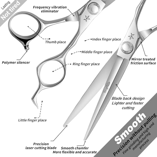 High-end Professional Extremely Very Sharp Barber Hair Cutting Scissors Hairdresser Shears For Hair 6.5 Inch Haircut Scissor Made Of Stainless Steel Alloy For Hairdressing Salon and Home Use - size: 6.5 Inch, style: Sword Shears