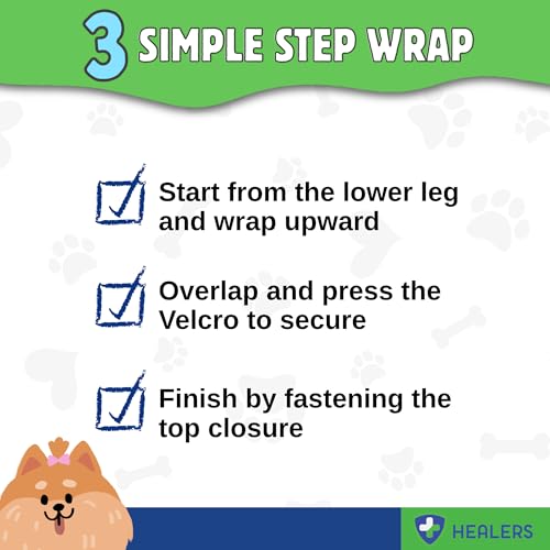 Healers PetCare Dog Leg Wrap with Gauze Insert, Small 18-Inch - size: Small, 18-Inch