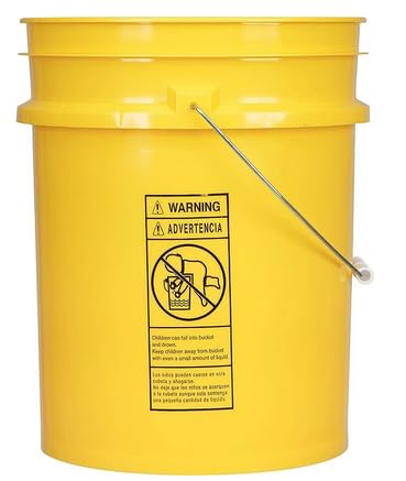 House Naturals 5 Gallon Food Grade Plastic Bucket with Air Tight Screw on Lid Made in USA Container (Yellow Bucket with Green Lid) - color: Yellow Bucket With Green Lid