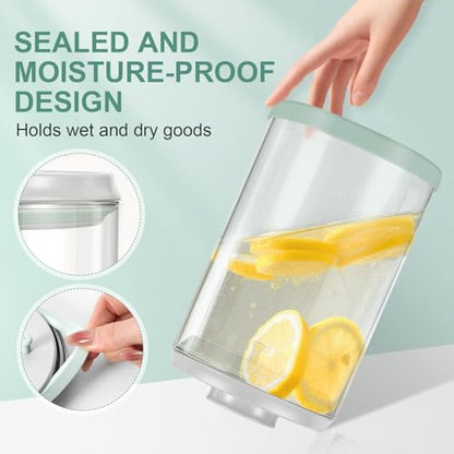 Dog-Cat Food Storage Container, 2 L Airtight Glass Treat Jar | 2 L/2.2 qt borosilicate glass jar with one-push airtight lid; BPA-free, removable lid for cleaning; for kibble and treats. - size: 2.2 Qt