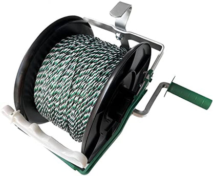PK1 Electric Fence Polywire 9 Conductors 1312 Feet Pre-Spooled on 3:1 Standard Geared Reel with 1 Free Insulgrip - size: 1312 ft x 9 wires x 1 standard reel