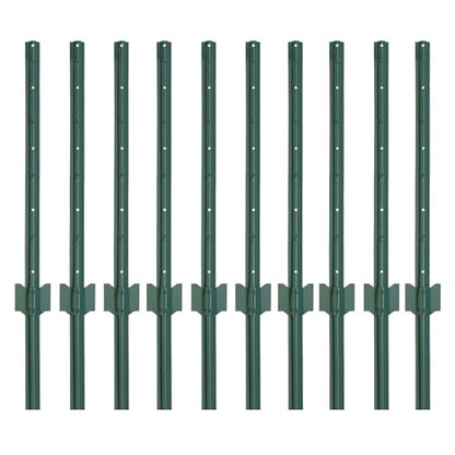 10-Pack 3 Feet Heavy-Duty Metal U Fence Posts for Wire Fencing - size: 3 Feet