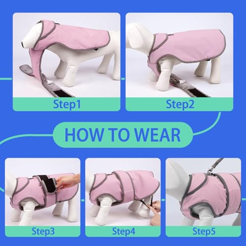 MIGOHI Reflective Dog Coat, Waterproof Winter Jacket, Fleece Lined, Small, Pink - color: Pink, size: Small
