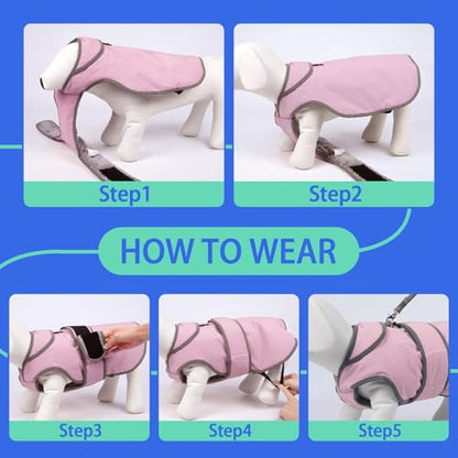 MIGOHI Reflective Dog Coat, Waterproof Winter Jacket, Fleece Lined, Small, Pink - color: Pink, size: Small