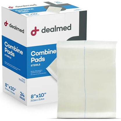 Dealmed Abdominal Combine Pads - Sterile 8 x 10 in - 24 Count - size: 8" x 10", style: Pack of 1