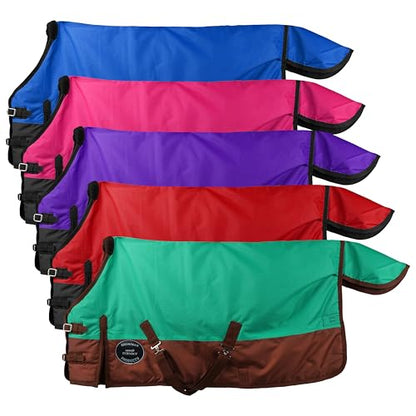 Showman Adjustable 48"-54" Pony/Yearling 1200 Denier Turnout Blanket - color: Blue