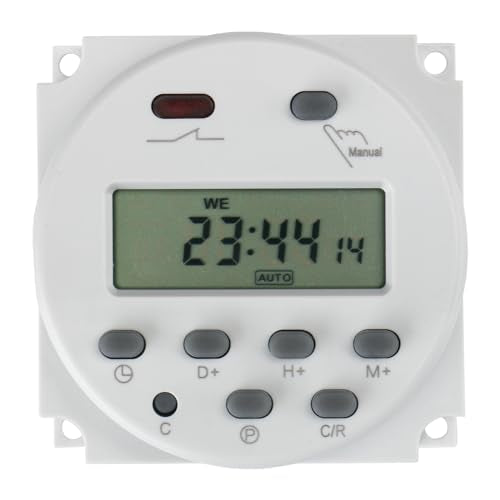 Baomain Time Switch Relay,Digital LCD Programmable Timer,24V DC/AC Input,200-250V 16A Output,28 Programs Daily/Weekly Schedule,CN101A for Lighting and Equipment Control - size: Timer