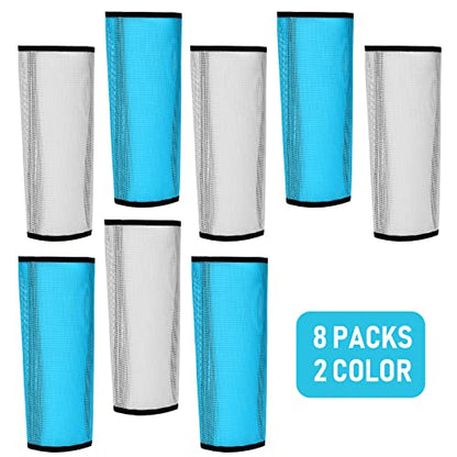 Jexine 8 Pcs Mesh Fly Boots for Horse - color: Light Blue, White