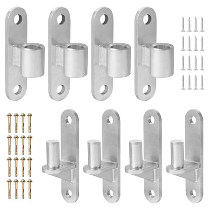 4 Set Heavy Duty Gate Hinges, Wall Mount Gate Hinges 5/8'' Pin Fence Post Hinge Set for Wooden or Concrete Fence Gate (Silver, Screws Included) - color: Silver-4 Pairs