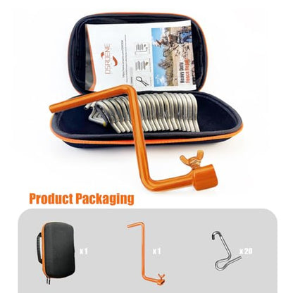 Fence Wire Tightener with Bag,20Pcs 1/4" Fence Tensioner with 1Pcs Handle | Fence Tightener, Fence Wire Tensioner, Barb Wire Fence Tools for Farm and Garden Wire Tightener - color: 6mm20PCS+Orange Tightener Handle with Bag