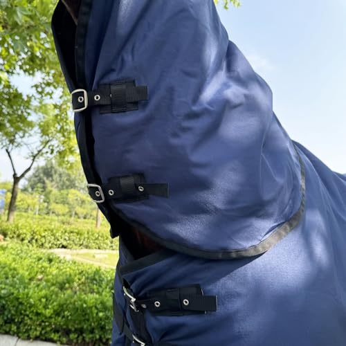 Horse Care Blanket, Turnout Blanket for Horses with Detachable Neck Cover, 1200 D 220g Filling Thicken Medium Weight Horses Rug, Waterproof Blanket for Horse (US 81 in(EU 155cm)) - size: US 81 in(EU 155cm)
