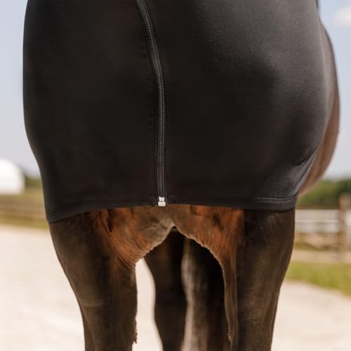 Schneiders UltraFlex Fleece Lined Faceless Full Zipper Horse Slicker Hood | Lightweight 4-Way Stretch Lycra & Added Warmth - size: Medium