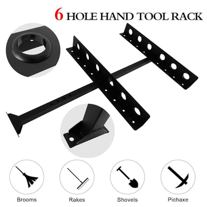 MEWSDEN Trailer Racks for Lawn Equipment, Trailer Tool Rack Shovel Holder for Shovels, Rakes, Hoes, Landscape Hand Tool Rack for Open Trailers, Lawncare Accessories, with 6 Tool Holes&Rubber Grommets