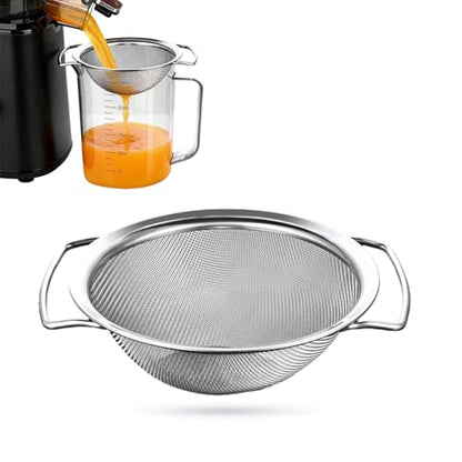 Juice Strainer for Nama J2, 304 Stainless Fine Mesh Strainer for Juicing | Juice Strainer After Juicing,Bilateral handles-304 Stainless Steel ,Easy Clean(for most containers)