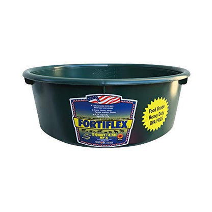 Fortiflex Mini Feed Pan for Dogs and Horses, 5-Quart, Hunter Green