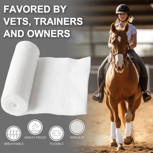 Abbylike 12 Pack Cotton Horse Leg Wraps Liner 14"x 36" Soft Breathable No Bow Wraps for Horses Standing Horses Sheep Stall Wrapping & Trailering - size: 14"X 36"