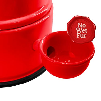 Pet Water Dispenser for Dogs and Cats, 47.3 oz – Gravity-Fed Aluminum Water Bowl, Prevents Wet Fur, Provides Continuous Fresh Water, Electrostatic Coated Finish, Vida Mansa (Red) - color: Red