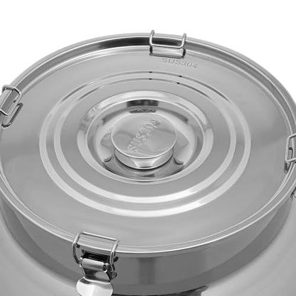 76L Stainless Steel Milk Can, Heavy Duty Food Storage & Transport Container for Dairy, Wine, Grains, Ideal for Home, Farm & Commercial Use, Without the Faucet - size: 76