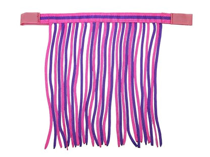 Derby Originals Easy On Horse Fly Fringe, Hook and Loop Attachment for Halters and Bridles, Cob/Arab, Pink/Purple