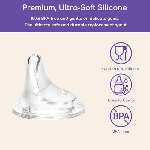 CHUBBIEE Sippy Spouts Compatible with Lansinoh Baby Bottles, 4-Pack - color: Sippy Spout